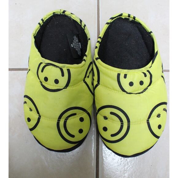 Baggu Yellow Smiley Happy Face Puffy Slippers Size S/M - Picture 2 of 4